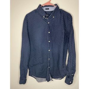 American Eagle Size Large Navy & Stars Button Up